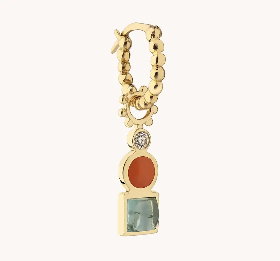 Thumbnail: Charm Corail, Tourmaline & Diamant