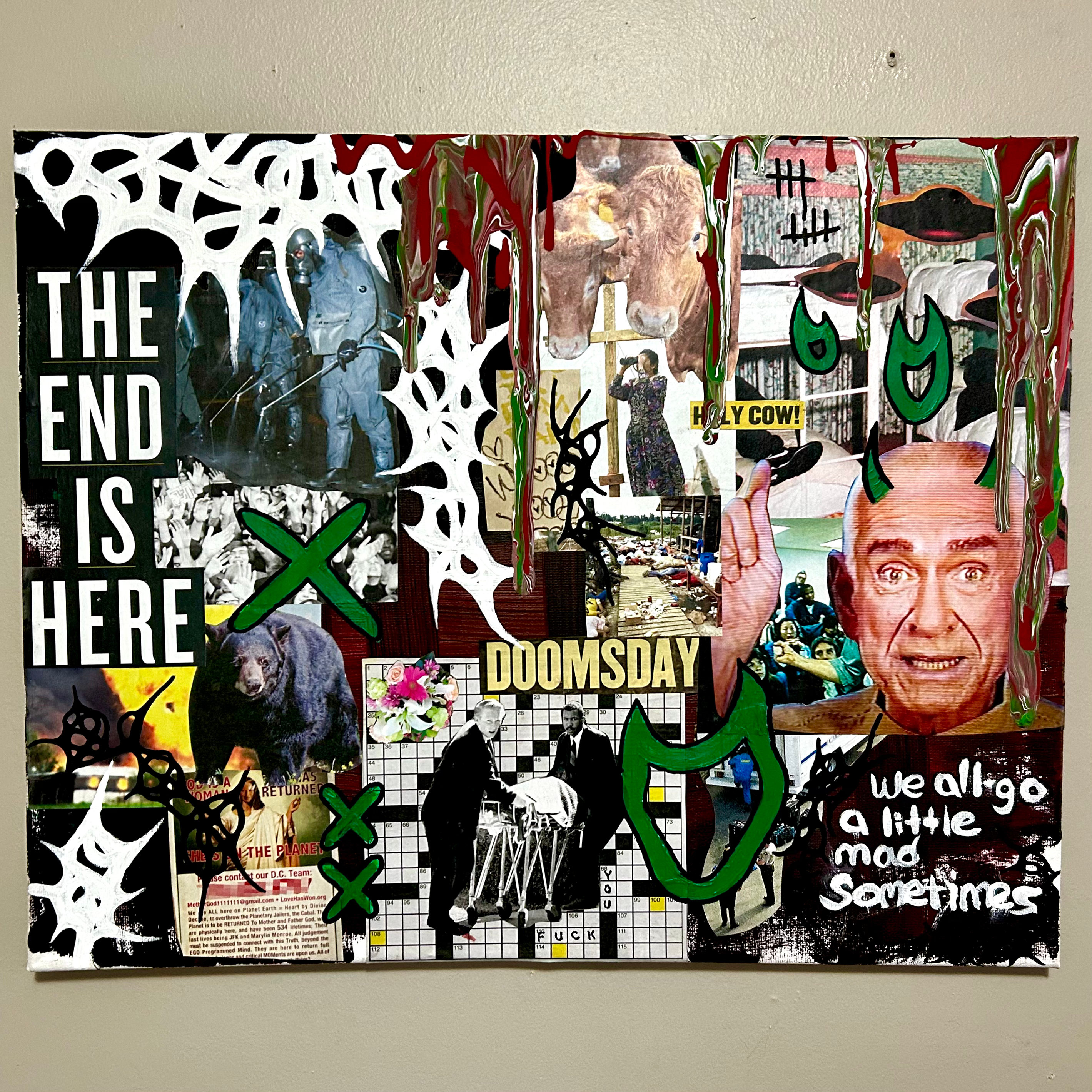 THE END IS HERE PAINTING/COLLAGE