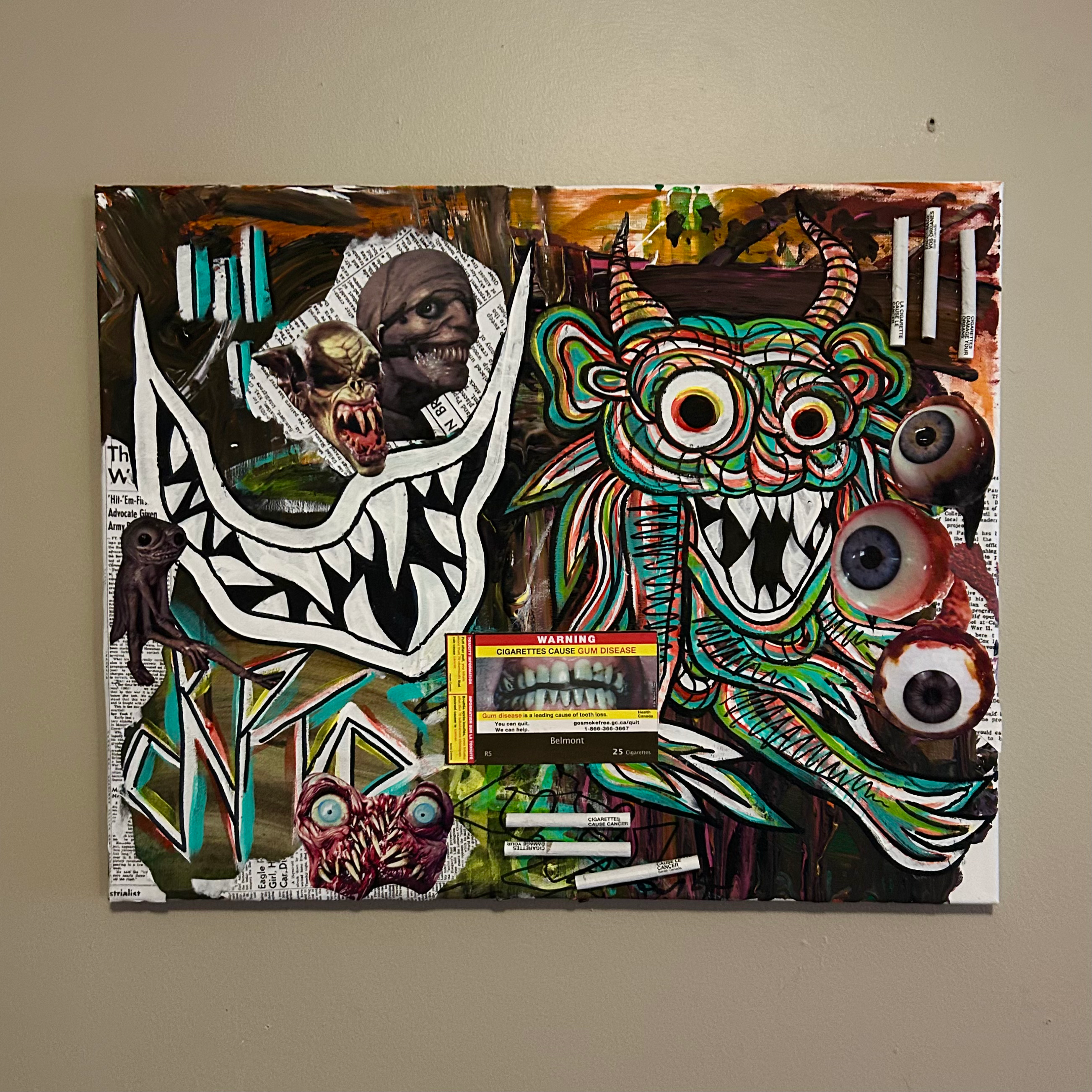 CRYPTID PAINTING/COLLAGE