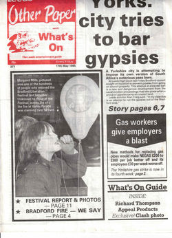 Leeds Other Paper 17/5/1985: Front cover mention