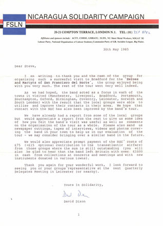 Nicaragua Solidarity Campaign, Correspondence