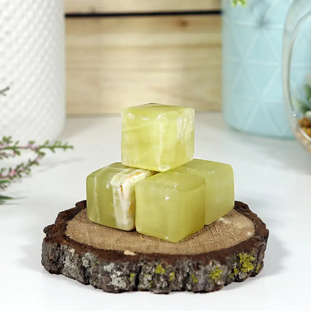 Lemon Calcite Dice