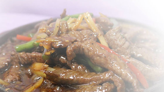 Black Bean Beef on Sizzling Hot Plate