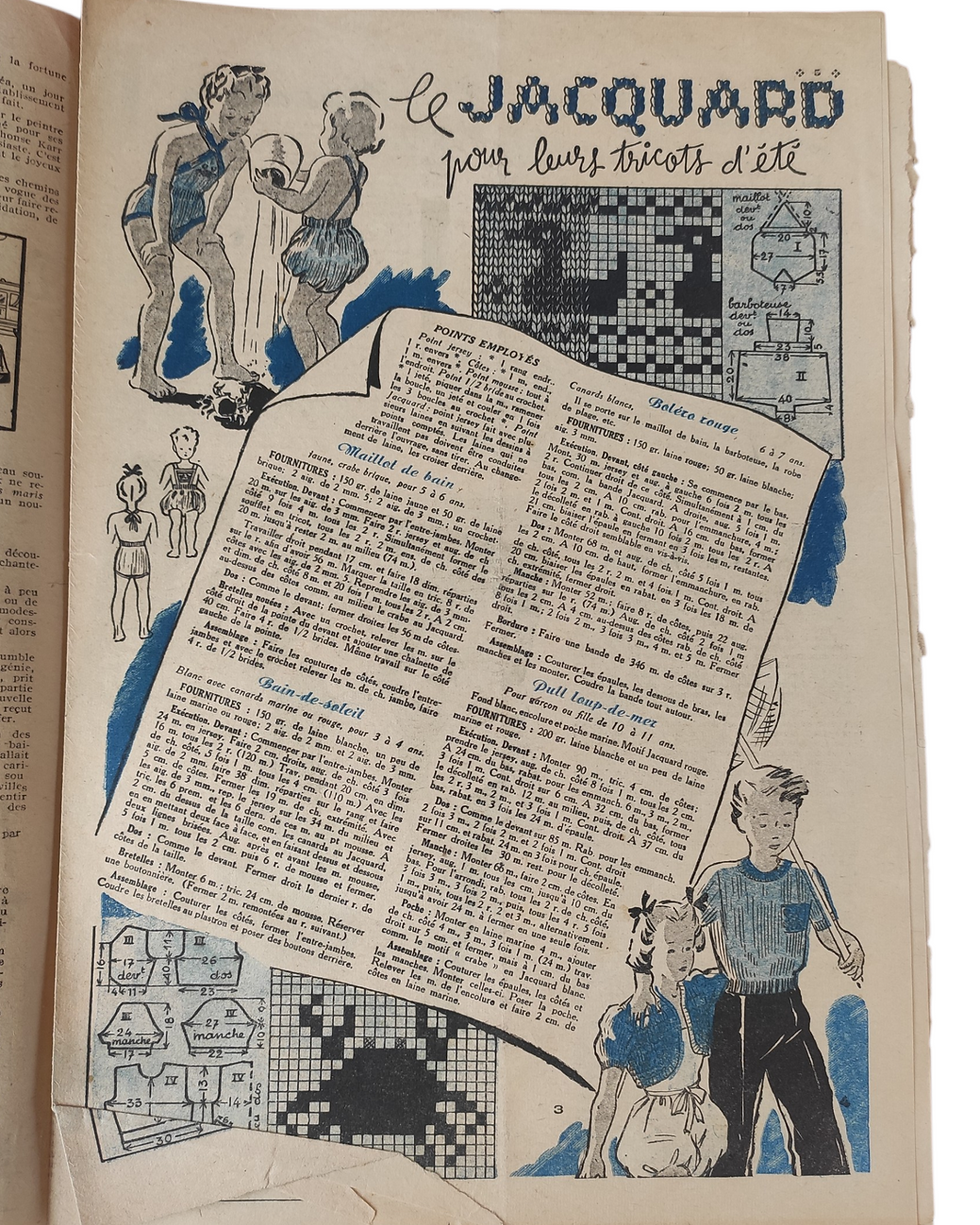 Miniatura: La Petit Echo de la Mode - 09.06.1946- francuska gazetka o modzie