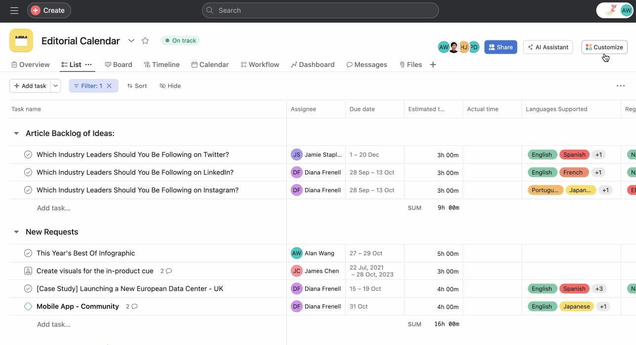 What’s New in Asana l 2023.11 月新功能