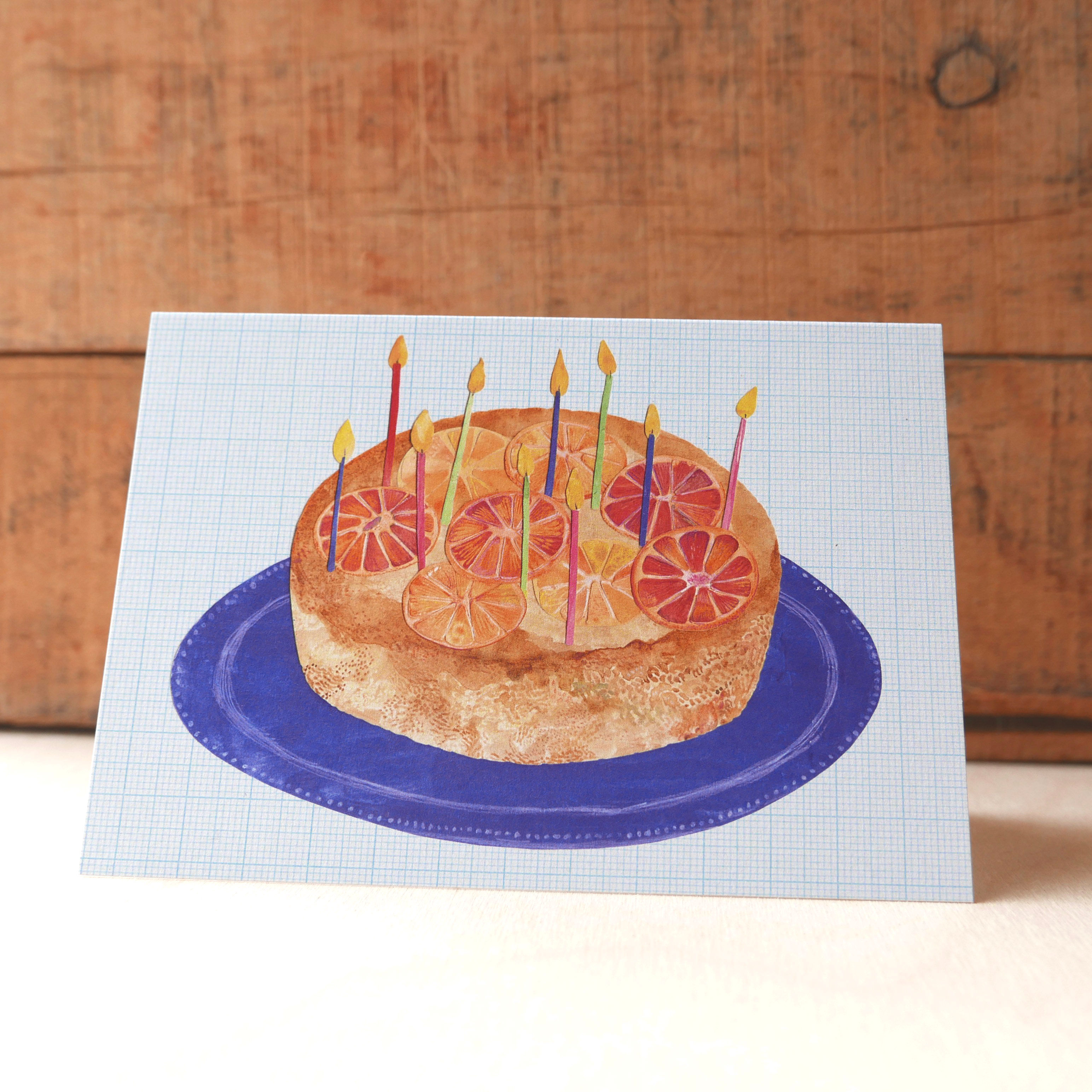 Blood Orange Upside Down Cake - Birthday Card