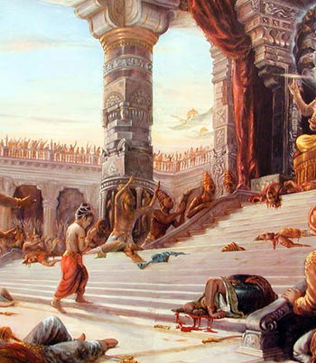 PRAHLADA APPROACHES THE ANGRY LORD NRSIMHADEVA