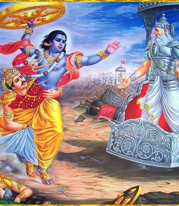 KRṢNA CONFRONTS BHISMADEVA IN BATTLE