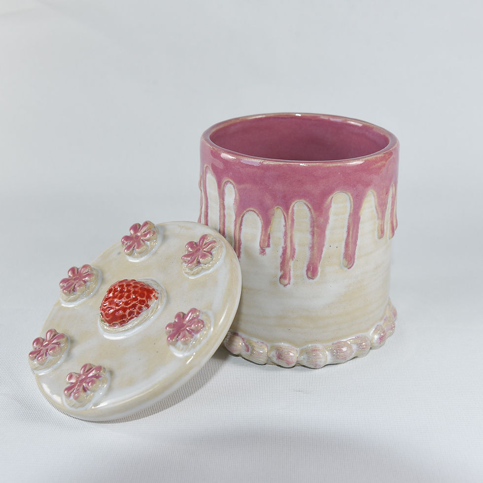 Miniature : Boîte gâteau coulures fraise