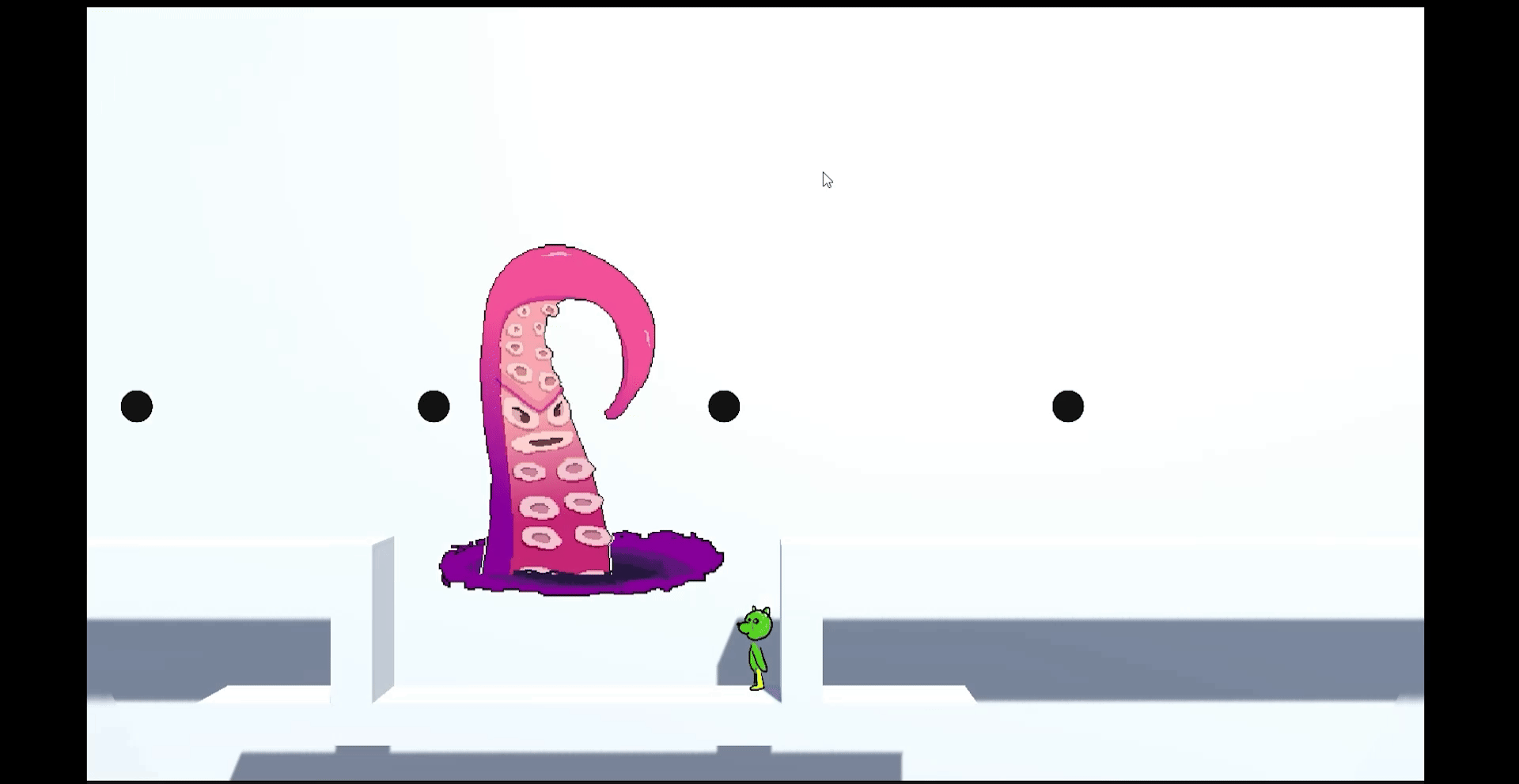 Boss hovers around the player while moving quickly.