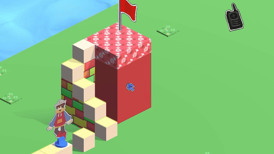 Player piece hops over to a piece after one is selected and confirmed.