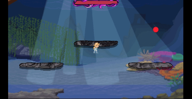 A wooden plank with a wanted poster of a tentacle coming out of a portal pans across the screen.