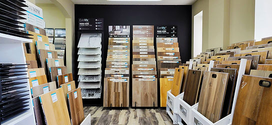 Flooring sample section of a showroom.