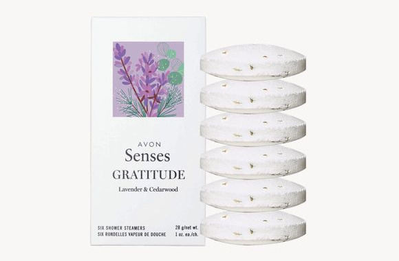 Instead of or in addition to Epsom salt, go for an extra relaxing dose of soothing, calming lavender and cedarwood with Avon Senses Gratitude Lavender & Cedarwood Shower Steamers. Just dissolve one in the warm water for your soothing foot soak. 