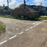 New road markings at a junction
