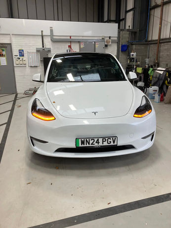 Tesla in the garage