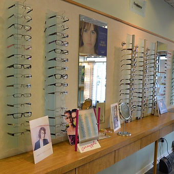 Glasses in the opticians