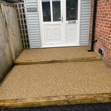 Resin bound steps up to a door