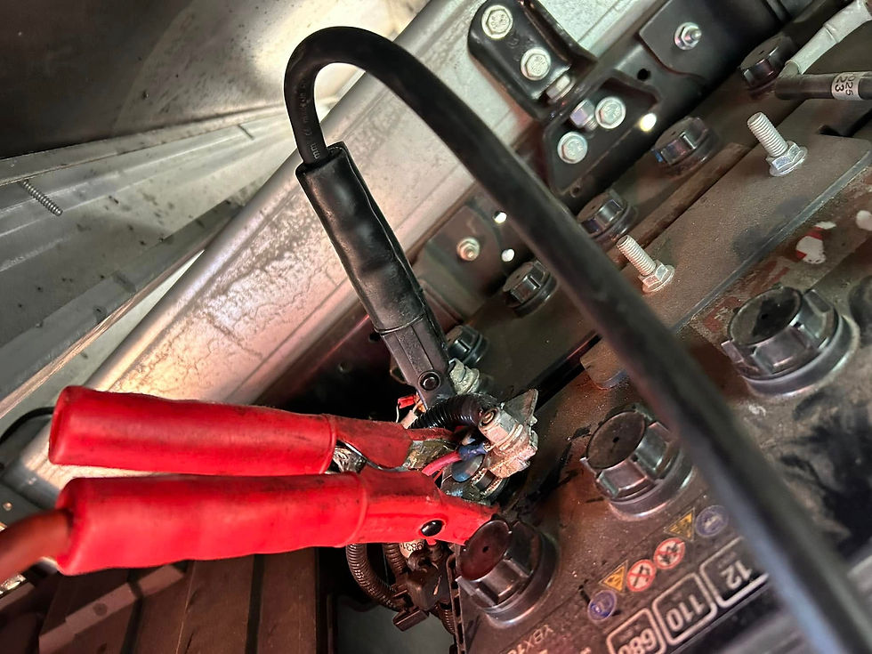 Close up of a car battery