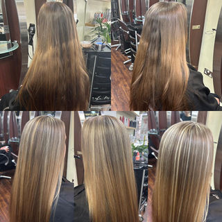 Progress shots of a styling and colouring