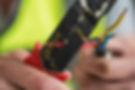 Electrician stripping wire