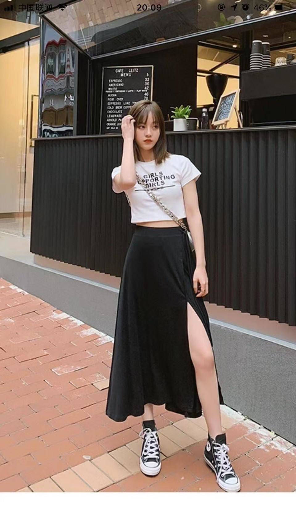 縮圖：｛GOUGOU004} 韓版設計側系蝴蝶結高腰垂感裙 