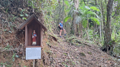 Capela com imagem de santo no Morro São José, Guabiruba