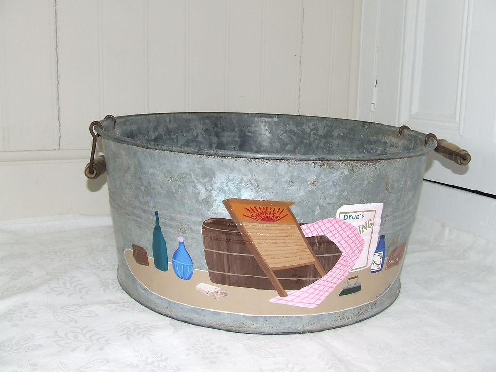 Ancienne cuve de lavage peinte