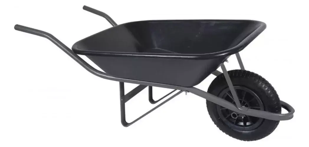 Carrinho De Mão Caçamba Plástica Preta 60 Litro - Roda Maciça