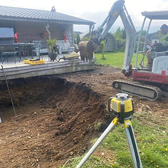 An excavation at a construction site