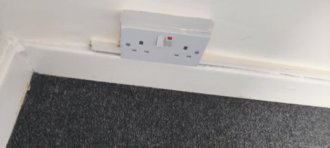 View of a clean wall socket