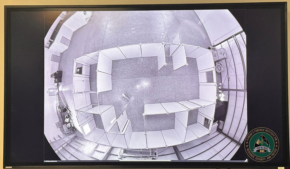 View from the Unmanned System Tactical House Ceiling Camera