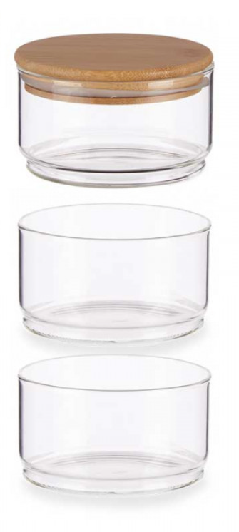 Thumbnail: Triple glass jars with lid