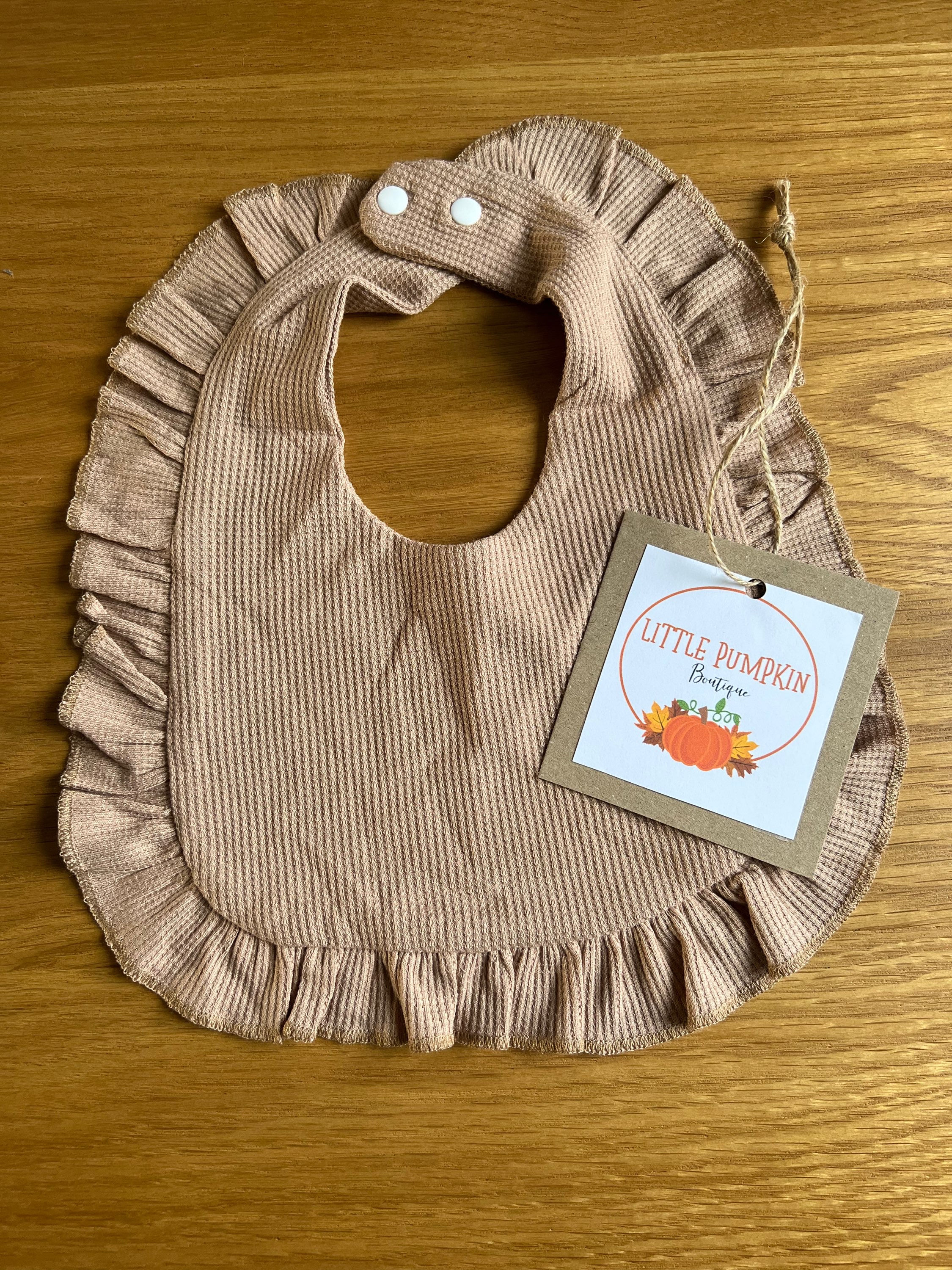 Coffee Cream waffle bib 