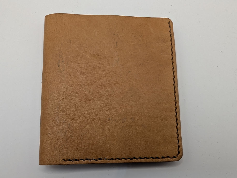 Thumbnail: Handmade Leather wallet Plain Light brown