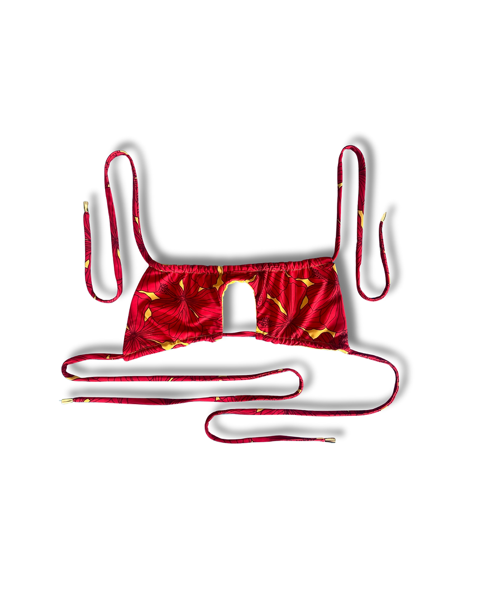 Drawstring Cutout Top