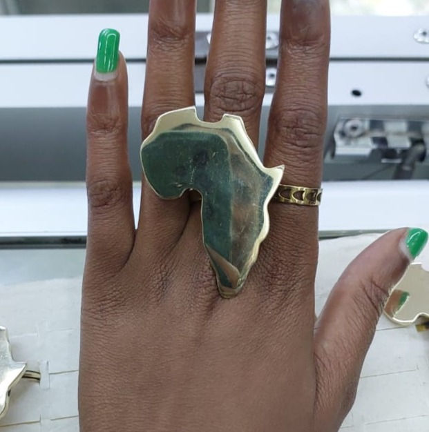 Thumbnail: Africa Map Brass Ring