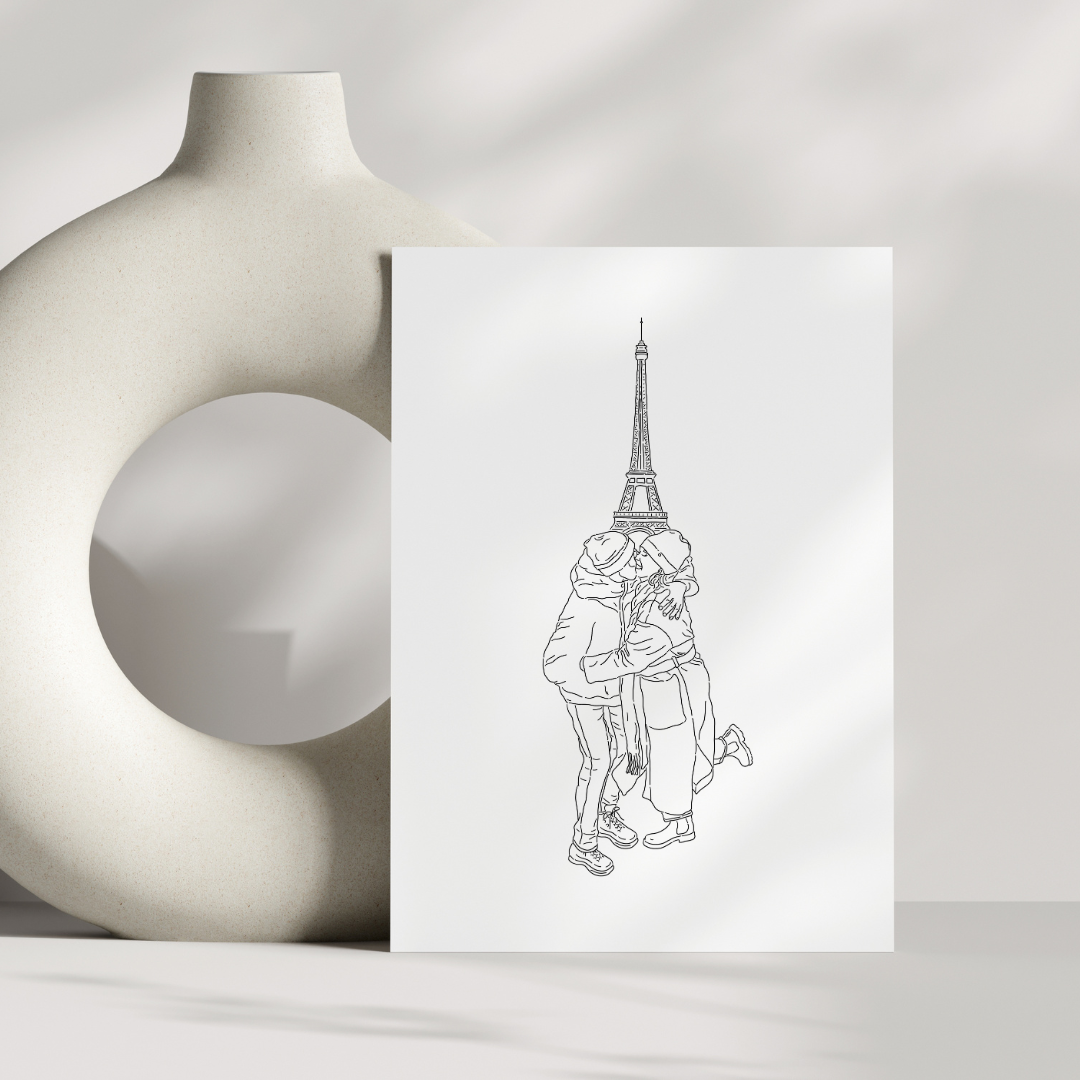 Lijntekening van bestaande foto