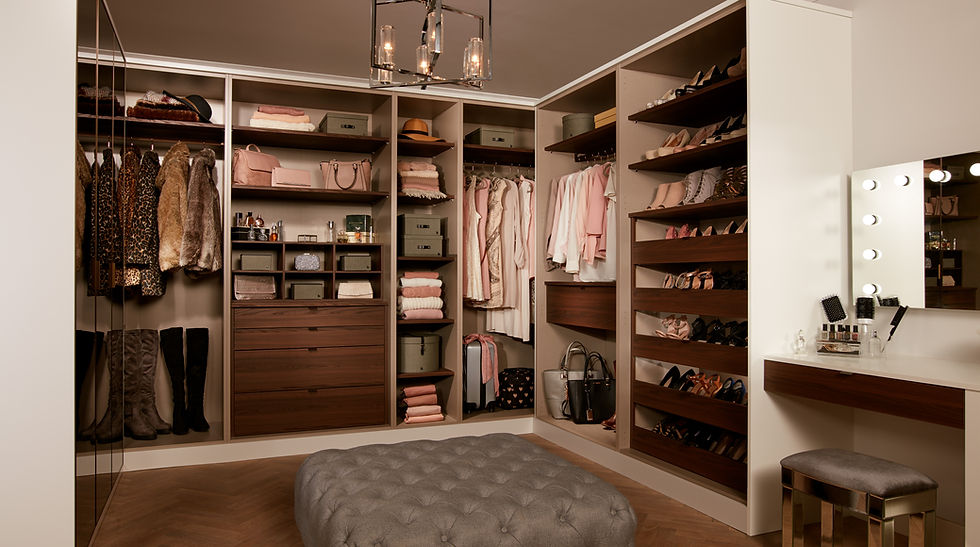 Walk In wardrobe - Parity matt white and walnut  (1).jpg