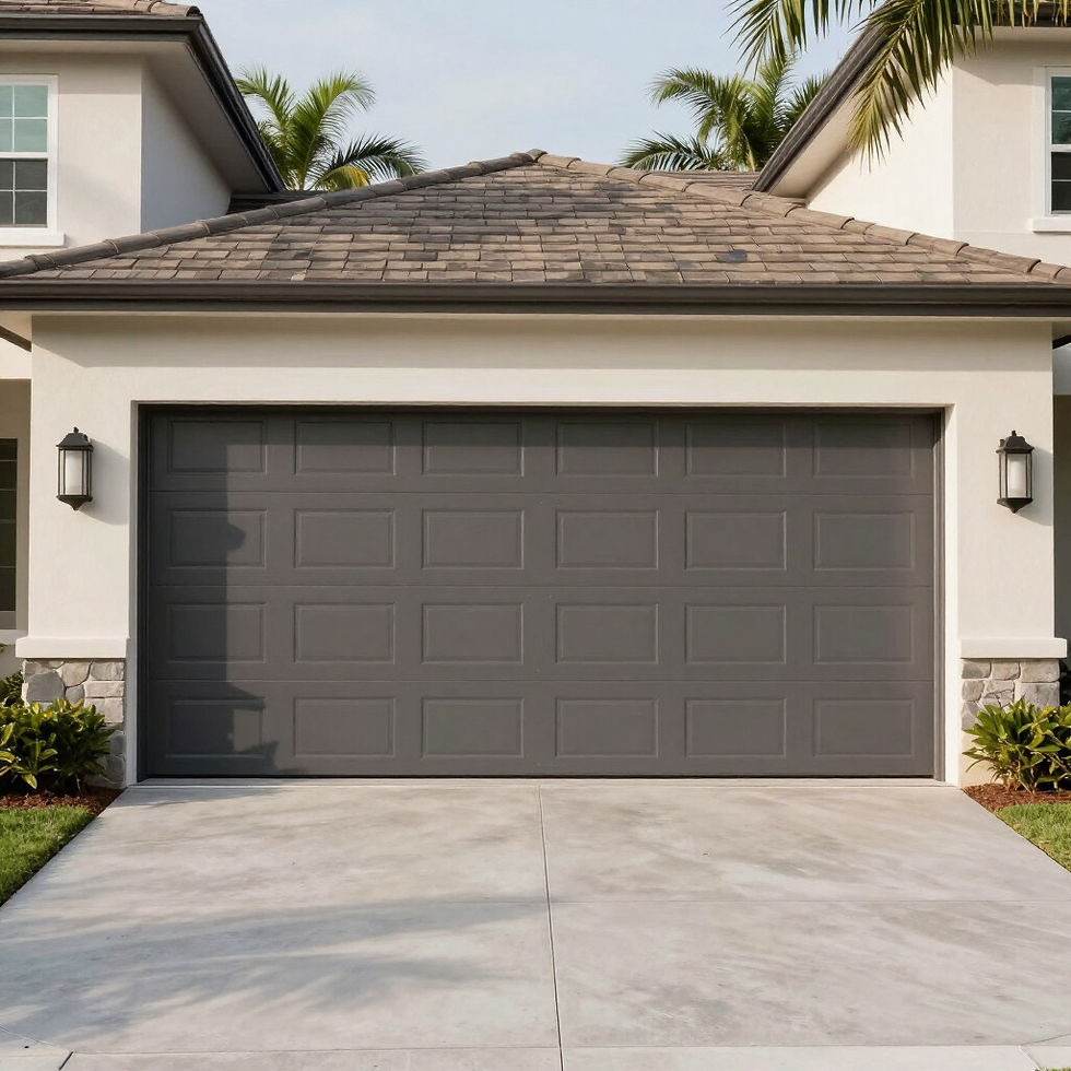 Modern grey garage door repair Nokomis FL.
