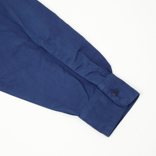 Henley neck shirt indigo | buaisou