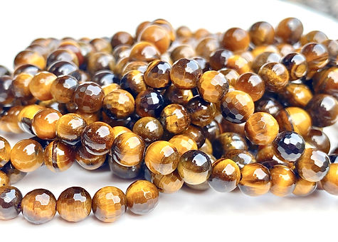 Tigerauge Edelstein Stränge, runde Perlen, glatt und facettiert