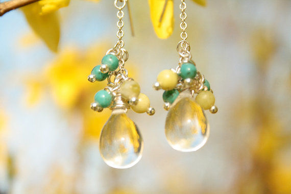 Czech Glass Cluster Earrings