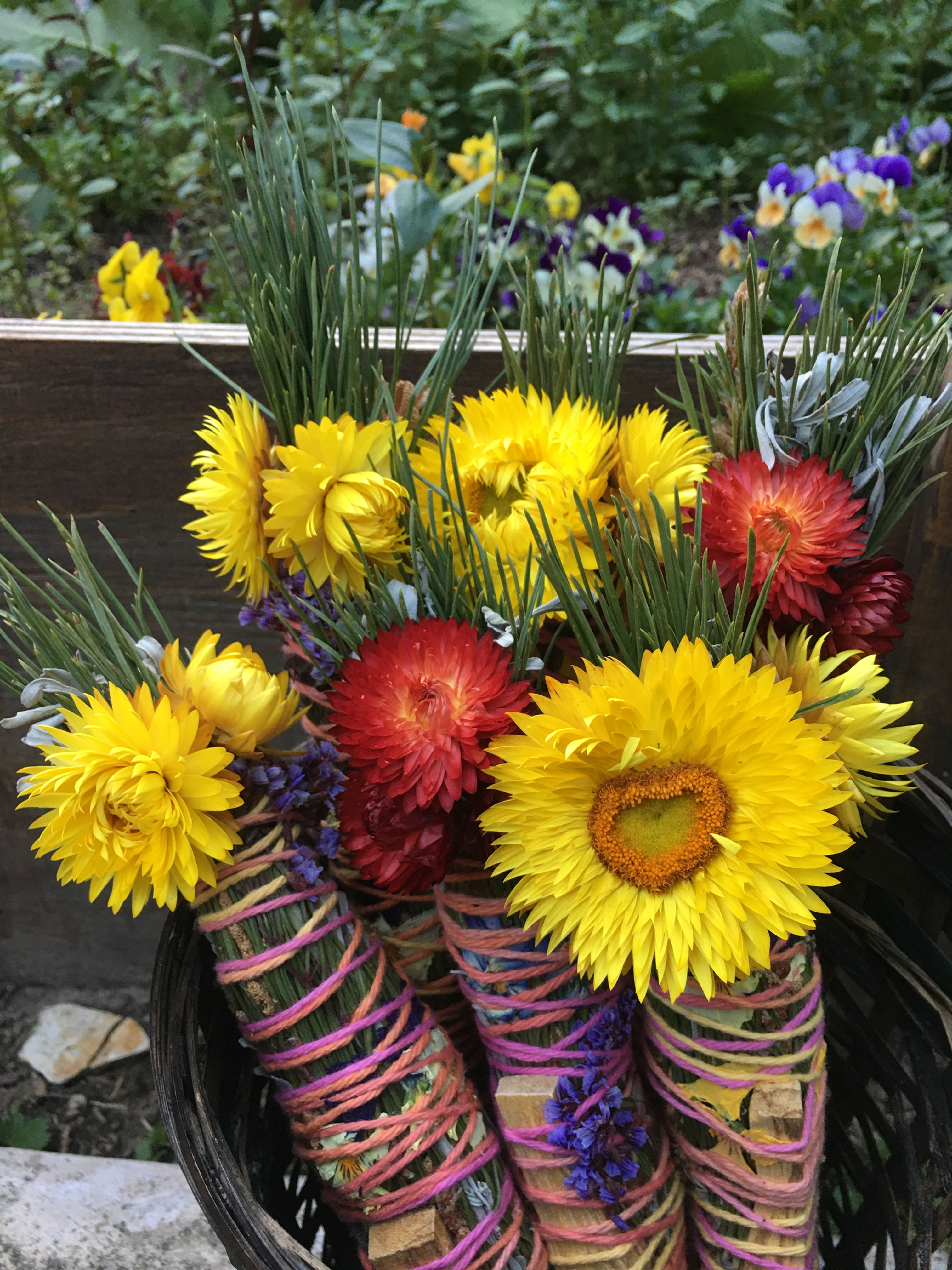 flowered smudge sticks