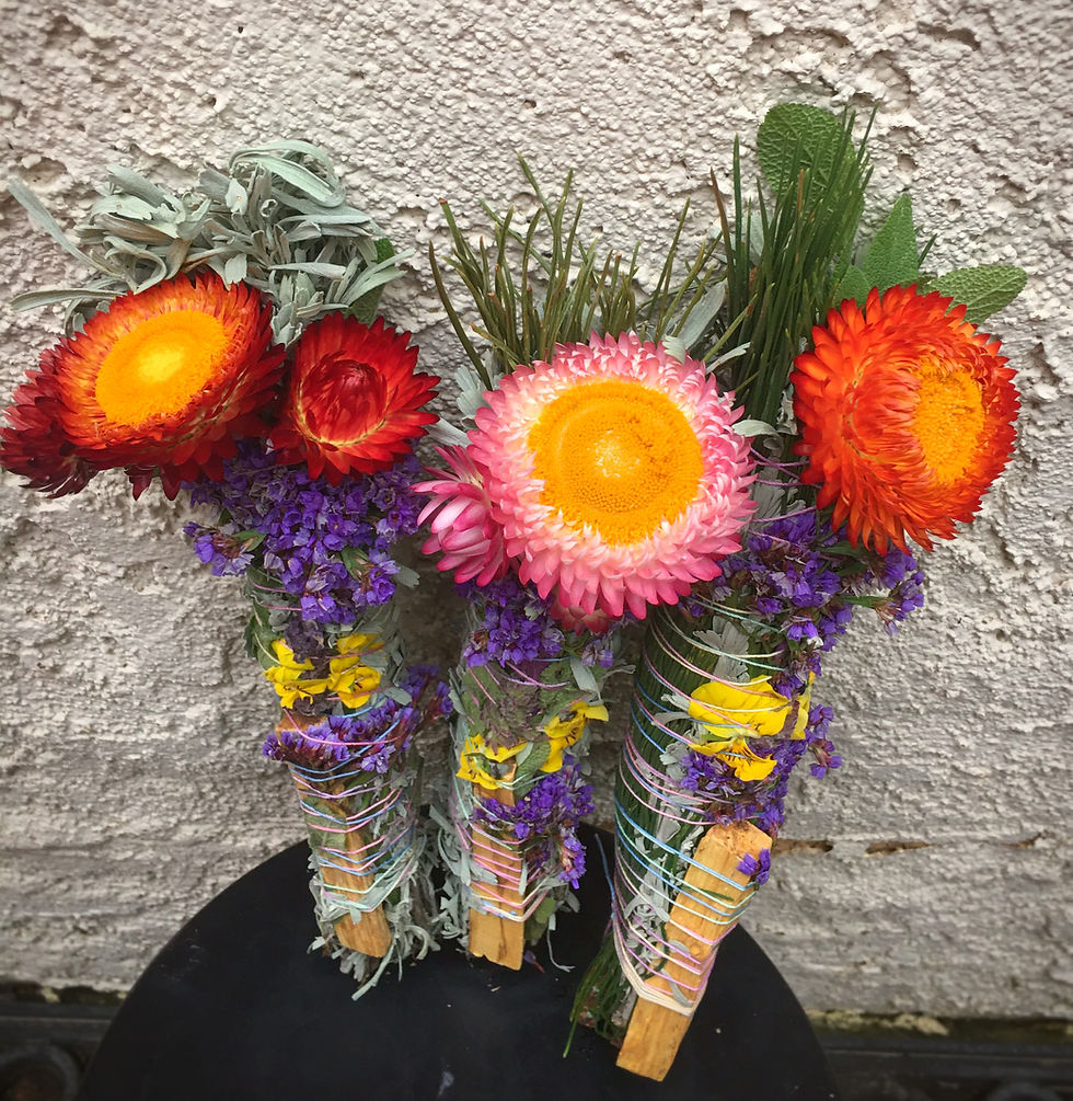 Thumbnail: flowered smudge sticks