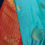 Thumbnail: Teal Blue & Red Soft Semi-Silk Borderless Saree with Copper zar