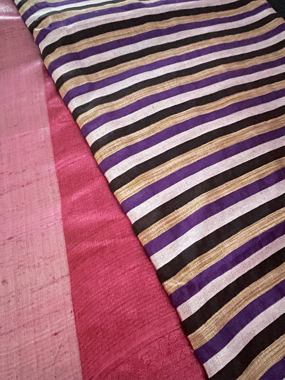 Thumbnail: Raspberry Pure Tussar Silk Saree