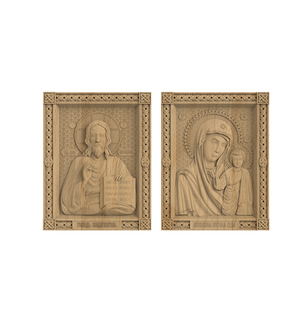 CR-099_03_Иконы "Венчальная пара" / Гдь Вседержитель и БМ Казанская