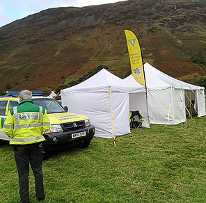 First aid tent at an event in Cumbria