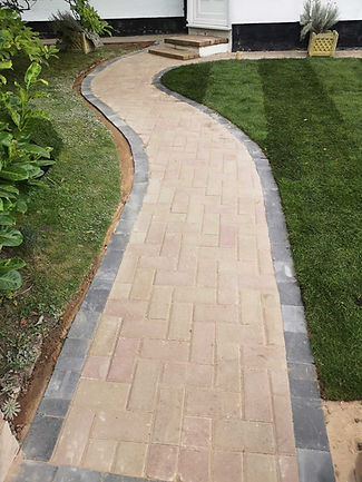 Garden path with decorative edge